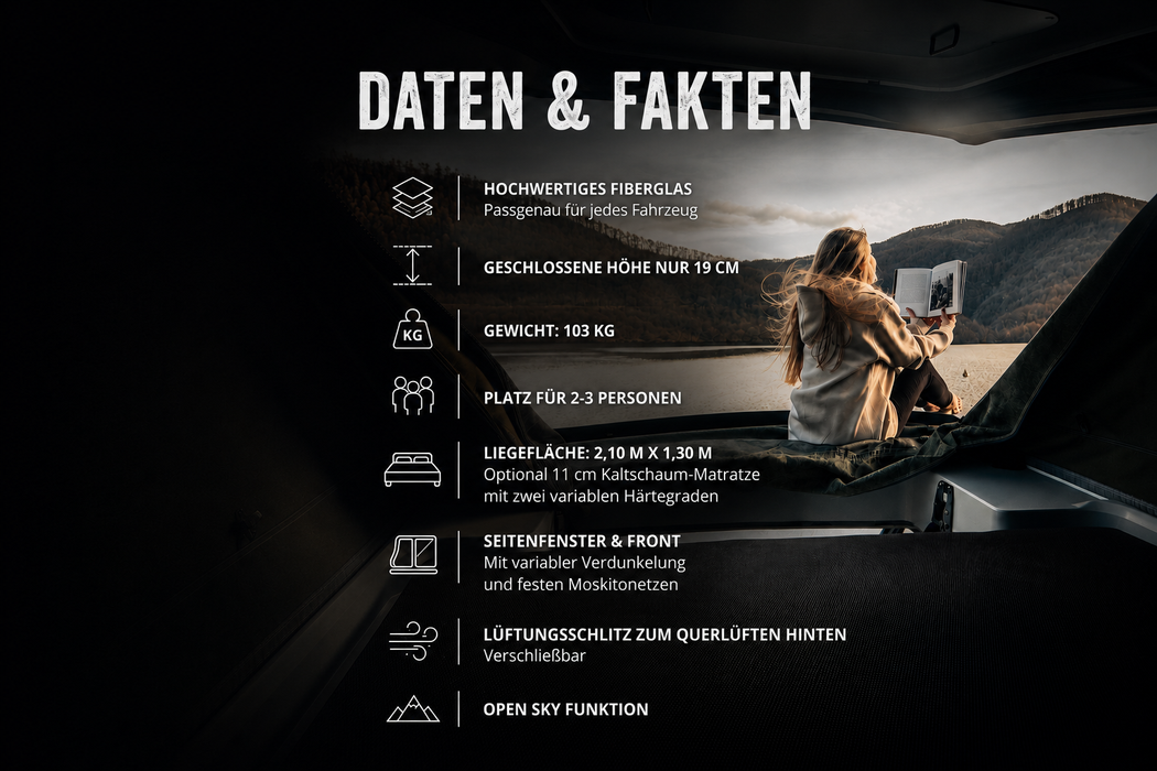 ATEK Aufstelldach für Fiat Ducato (2007–2026) L2H2 / L3H2 – Mehr Platz, mehr Komfort, mehr Freiheit