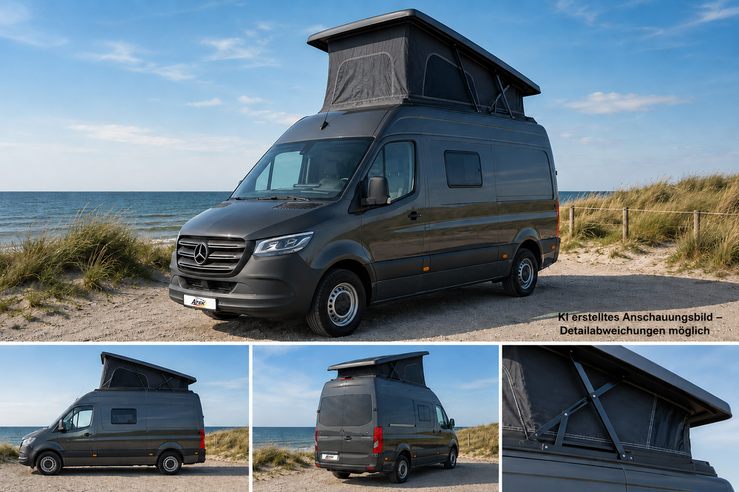 ATEK Aufstelldach für Mercedes Sprinter (Baujahr 2007 – aktuell) L2H2 / L3H2 – Mehr Platz für dein nächstes Abenteuer